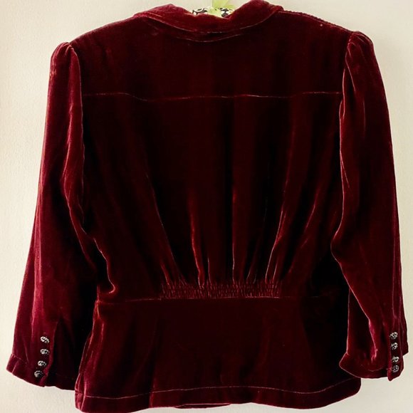 Original Ralph Lauren Polo Jeans Velvet Burgundy Jacket Blazer in Medium - Picture 2 of 4